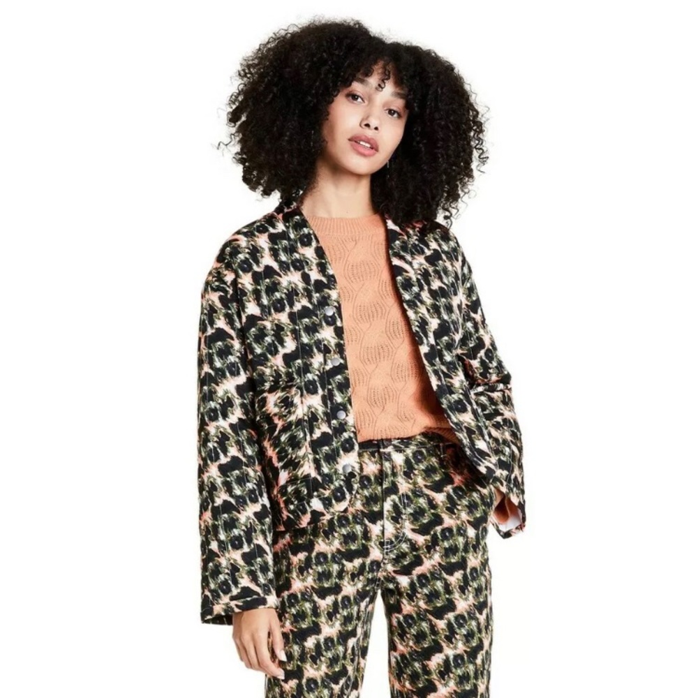 Women's Animal Cropped Quilted Jacket Rachel Comey Olive Green XXS